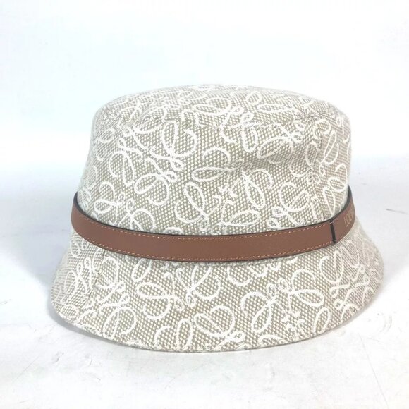 LOEWE K820HB1X41 Anagram jacquard logo Bucket hat bob hat BeigeBased Unused main image 5